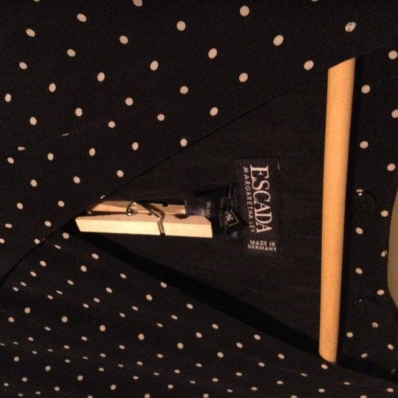 Vintage Escada 100% silk dress, sz 38 below the knee polka dot - Picture 7 of 11